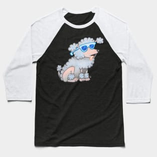 Cool Poodle - Cartoon Dog Wearing Sunglasses Baseball T-Shirt